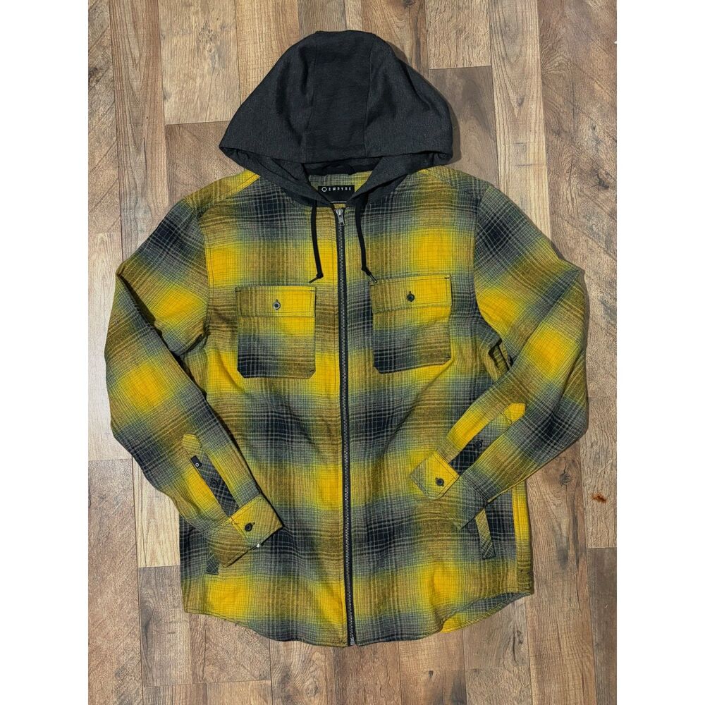Empyre Men's Plaid Full-Zip Hooded Flannel Jacket